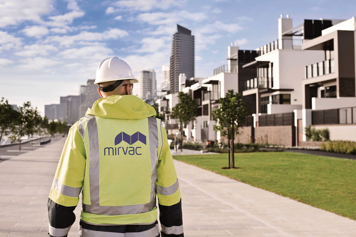 Mirvac employee walking at Yarra's Edge
