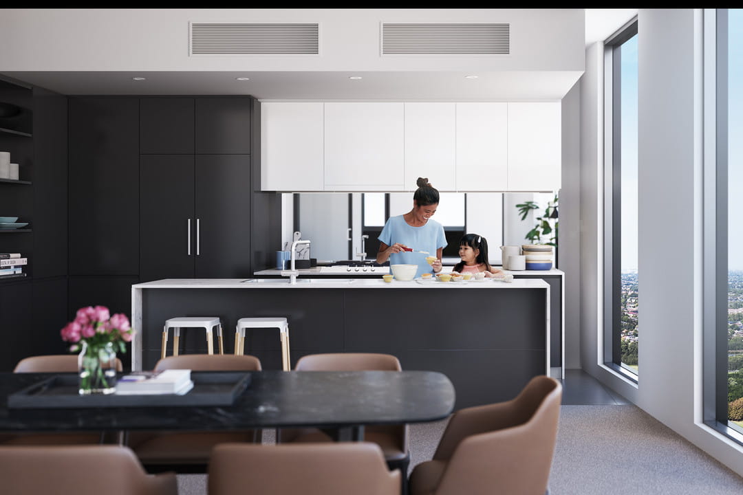 Pavilions family in kitchen