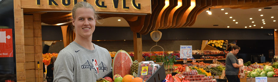 Man with fruit and vegetable box