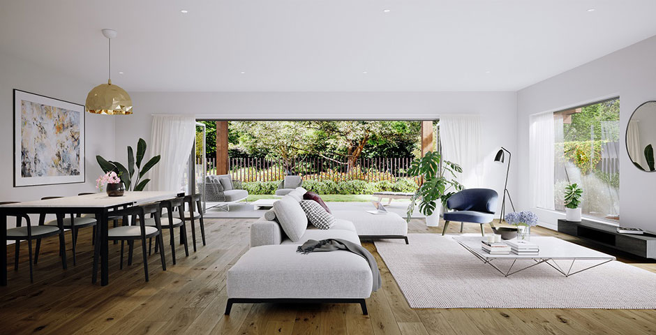 Living and dining space Mirvac Ashford Residences, Everton Park