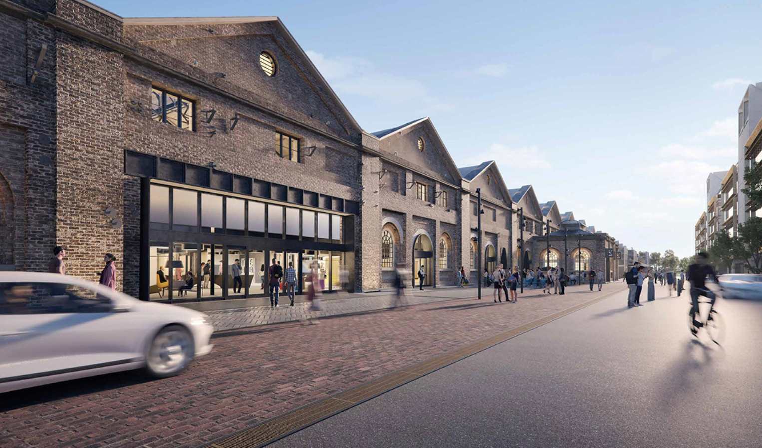 Locomotive workshop external facade render