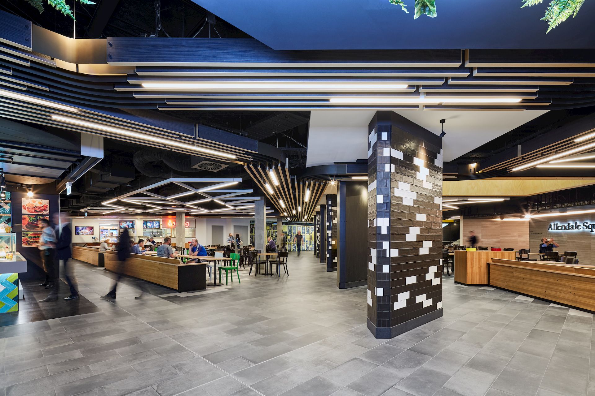 Allendale Square at night