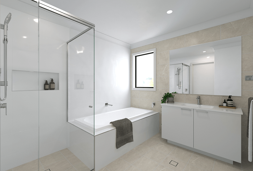 Shoreline scheme bathroom Georges Cove