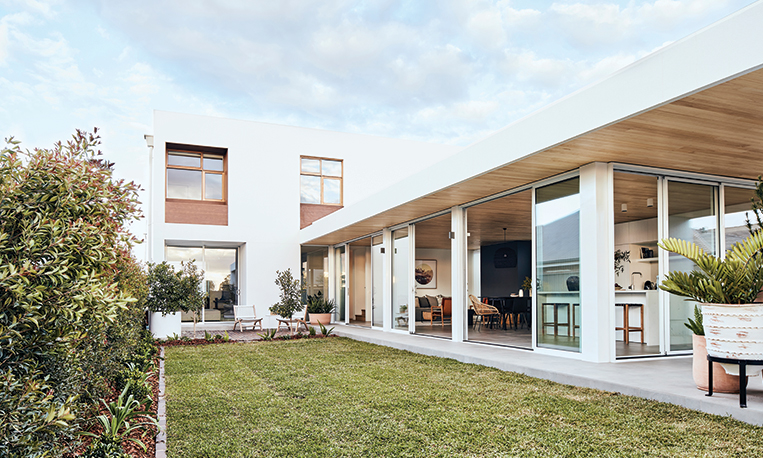 Backyard of house