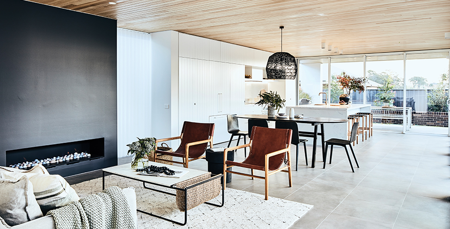 Living room and kitchen