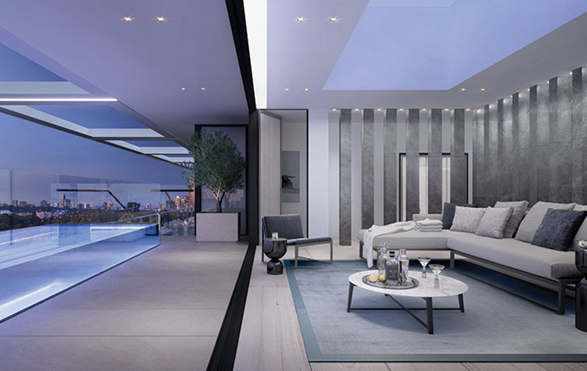 Lounge room and pool