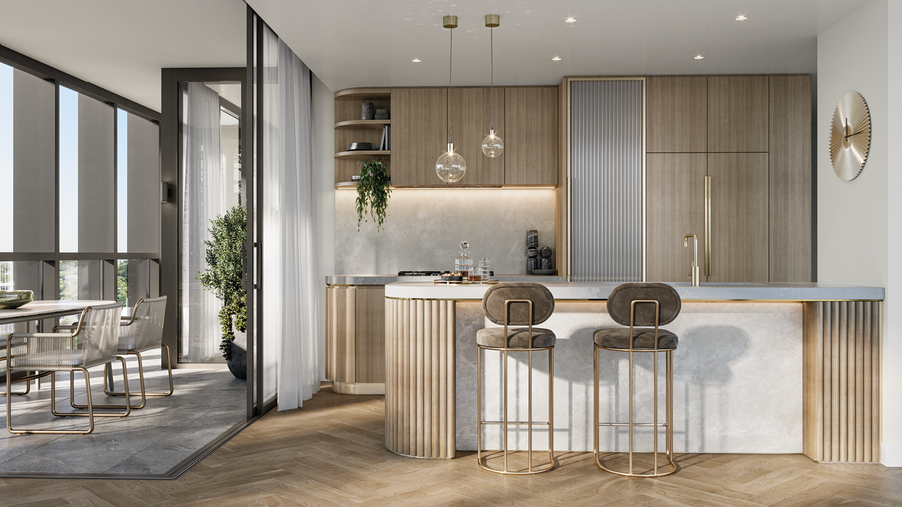 The Frederick - Interior Living with Views Render