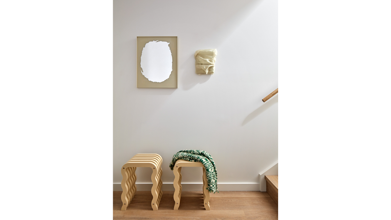 Nori Stools by CYCL, Mini Void Mirror by Joshua Space