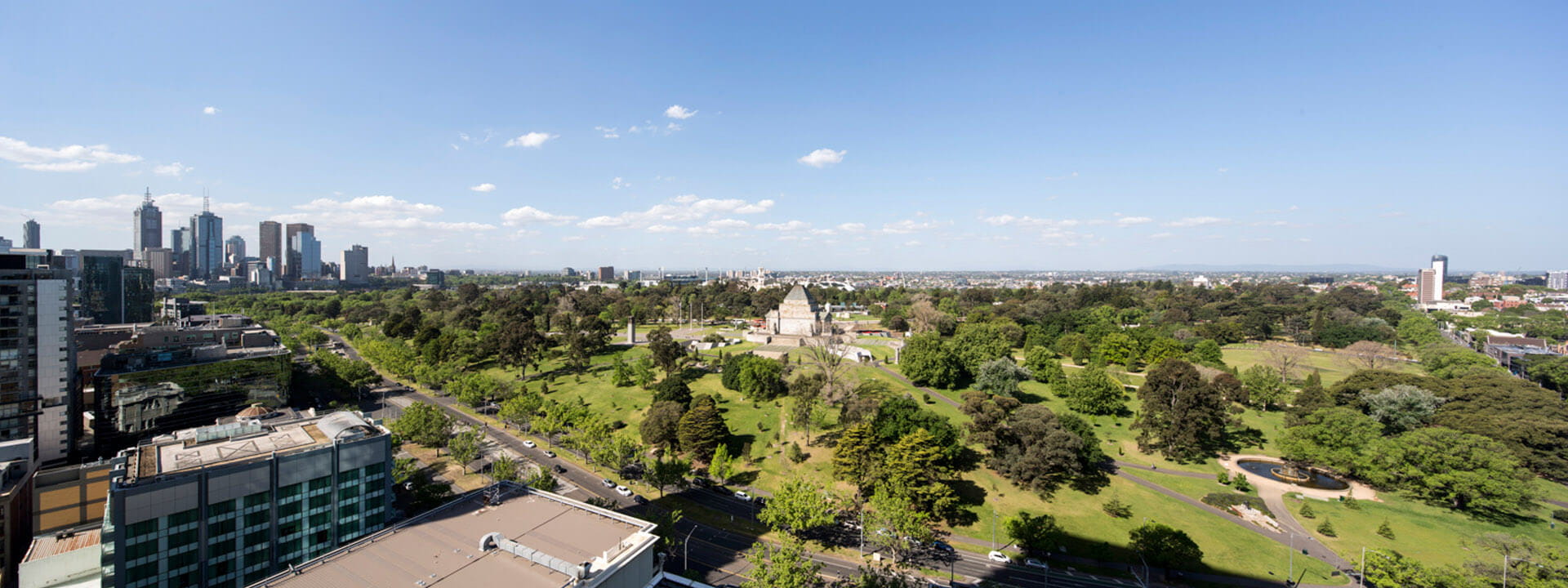 view from 380 street Kilda Road building