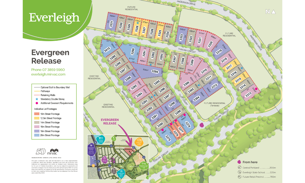 Evergreen Release Lot Plan